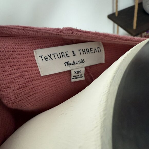 Madewell Texture & Thread Rose Pink Ribbed Tie Tank Top - Picture 4 of 5